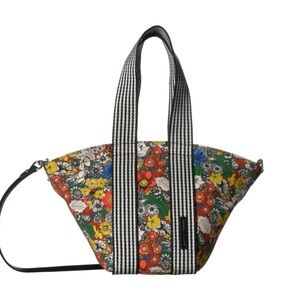 Rebecca minkcoff Multicolor Floral Tote with Striped Handles tote purse